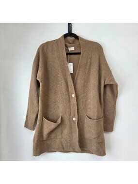 NWT Mus & Bombon Cozy Camel Cardigan Sweater Button Front Soft Women's S